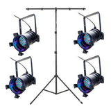 2 TRÍPODES LED PAR 36 FLIGHT CASE Y CABLEADO